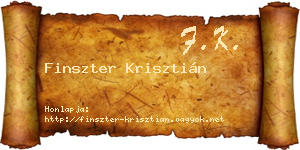 Finszter Krisztián névjegykártya